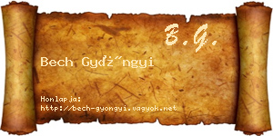 Bech Gyöngyi névjegykártya